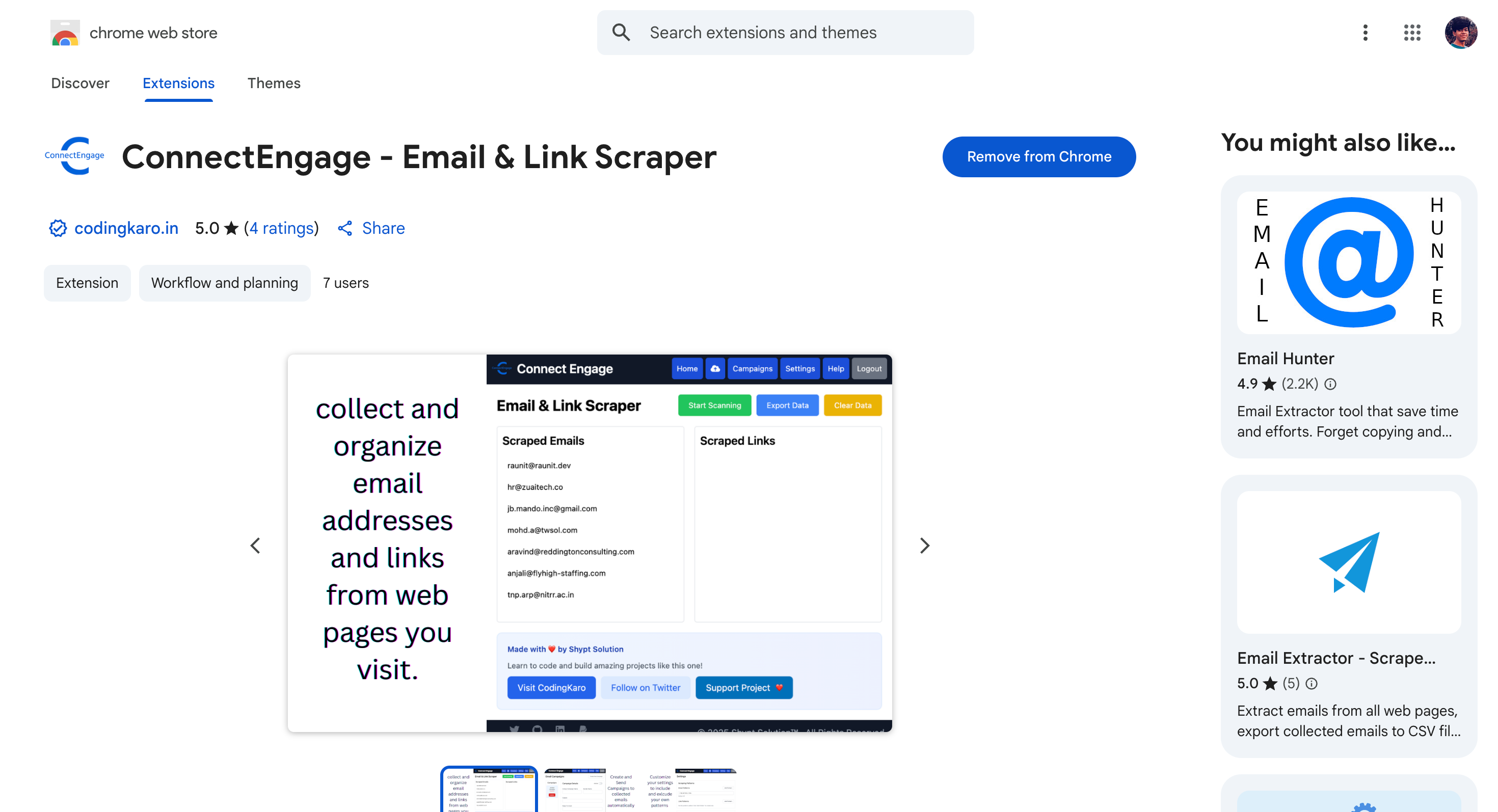 ConnectEngage Chrome extension